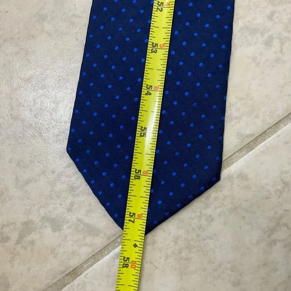 Lauren Ralph Lauren Navy blue Polka Dot Silk Necktie 3.75